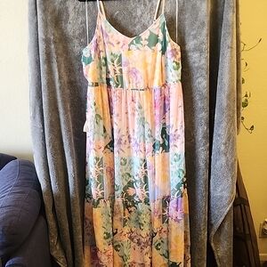 Floral Maxi Dress with Spaghetti Straps